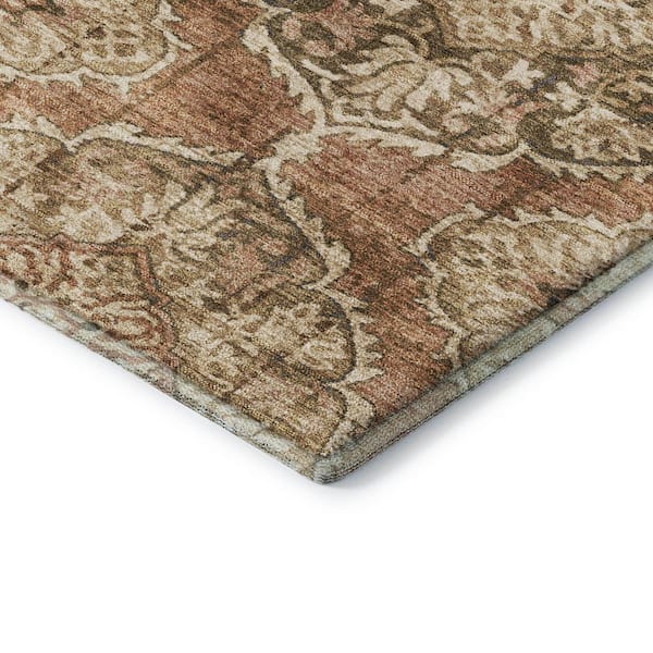 Mayfield Premium Machine Washable Abstract AMF2196 Paprika 10 ft. x 14 ft. Area Rug