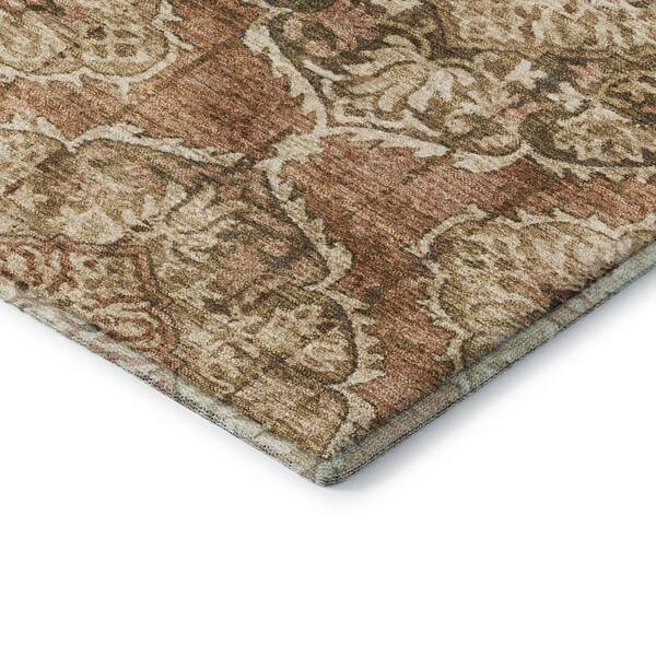 Mayfield Premium Machine Washable Abstract AMF2196 Paprika 2 ft. x 7 ft. Runner Rug