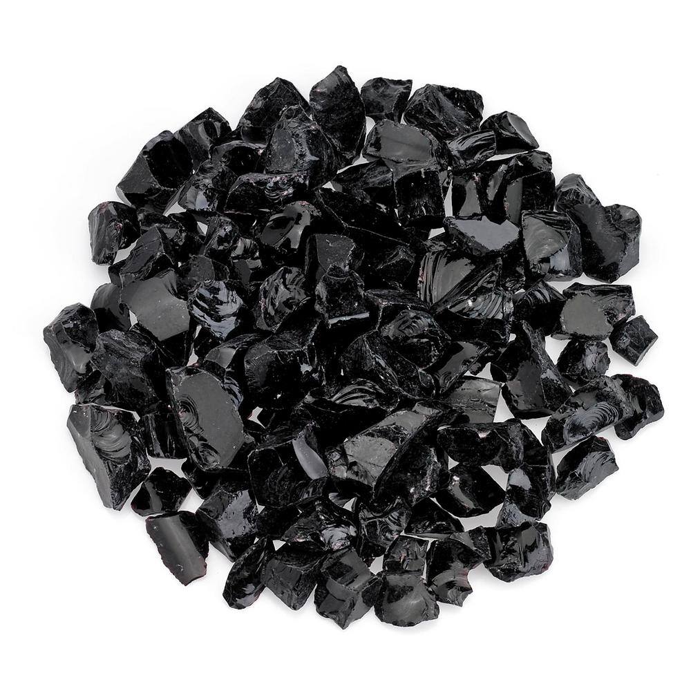 Medium Onyx Recycled Fire Pit Glass, 10 Pounds