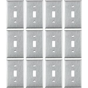 1-Gang Steel 1-Toggle/1-Switch UL Listed Plastic Switch Wall Plate (12-Pack)