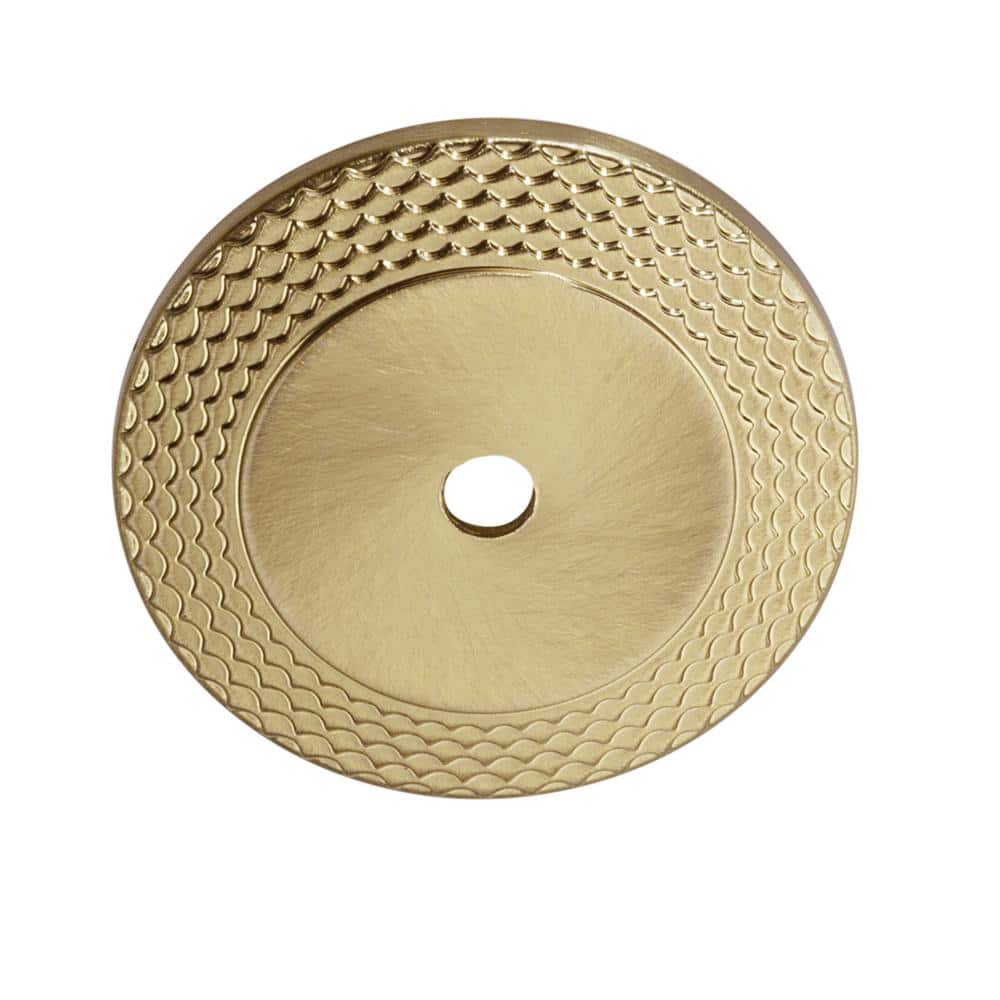 Satin Brass Round Knob with Mermaid Scale Design