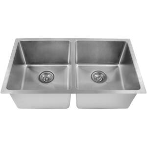 Undermount Stainless Steel 31 in. 50/50 Double Bowl Kitchen Sink