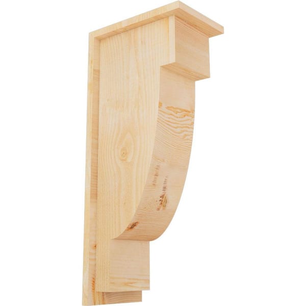 Ekena Millwork 8 in. x 12 in. x 28 in. Douglas Fir Alpine Rough Sawn Corbel with Backplate
