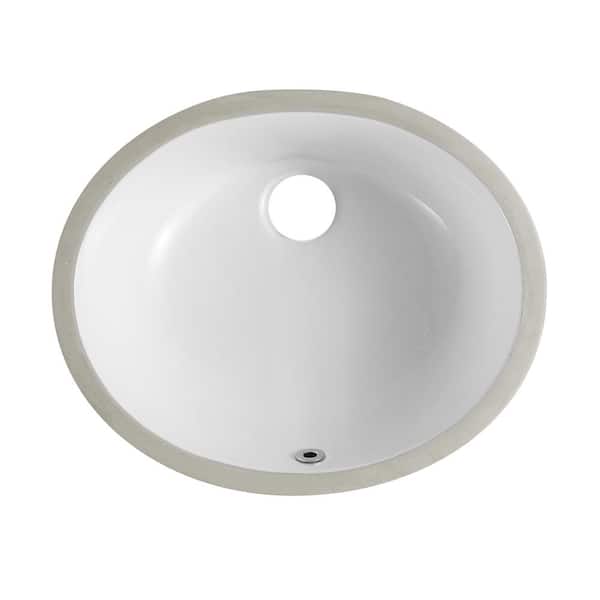 Maincraft 19.63 in. Sink Basin Oval Undermount in White Bathroom Sink Art Basin Ceramic