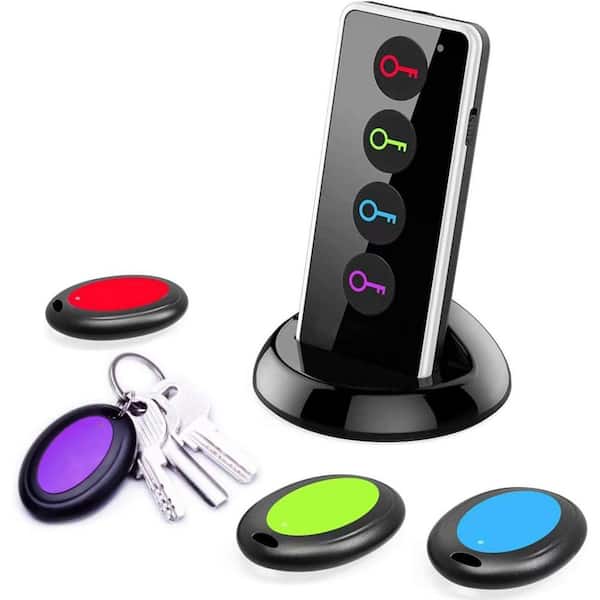 Key Finder Locator with 80dB+ Beep and LED Flashlight for Wallet Phone Glasses Pet 1 RF Transmitter 4 Receivers