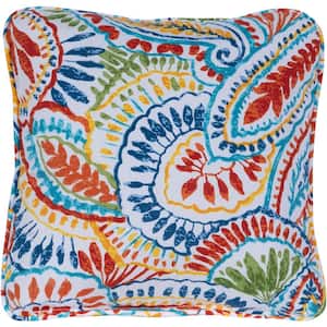 Paisley Multi-Color Indoor or Outdoor Throw Pillow