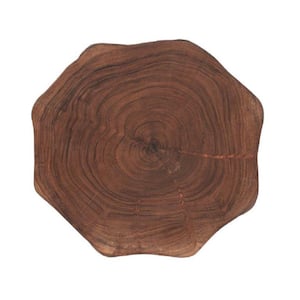 15 in. L x 1.5 in. Thick Live Edge Round Acacia Round Wooden Cutting Board