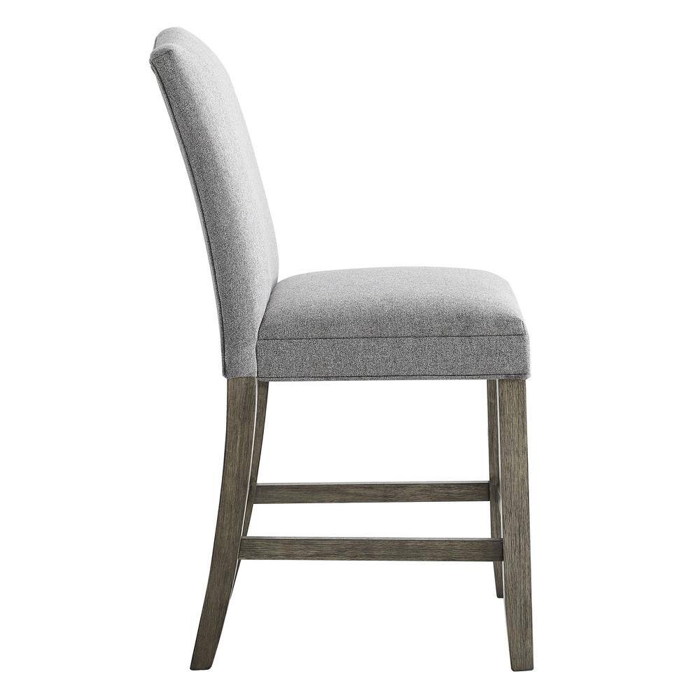 Grayson White Marble and Driftwood Counter Height Dining Set with Storage Bench