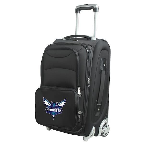 Denco NBA Charlotte Hornets 21 in. Black Carry-On Rolling Softside Suitcase