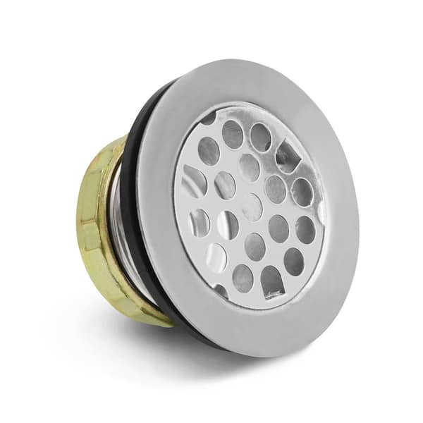 PLUMBFLEX 1-7/8 in. - 2-1/4 in Flat Stainless Steel RV Mobile Shower Strainer - Drain Assembly for Bar Sinks