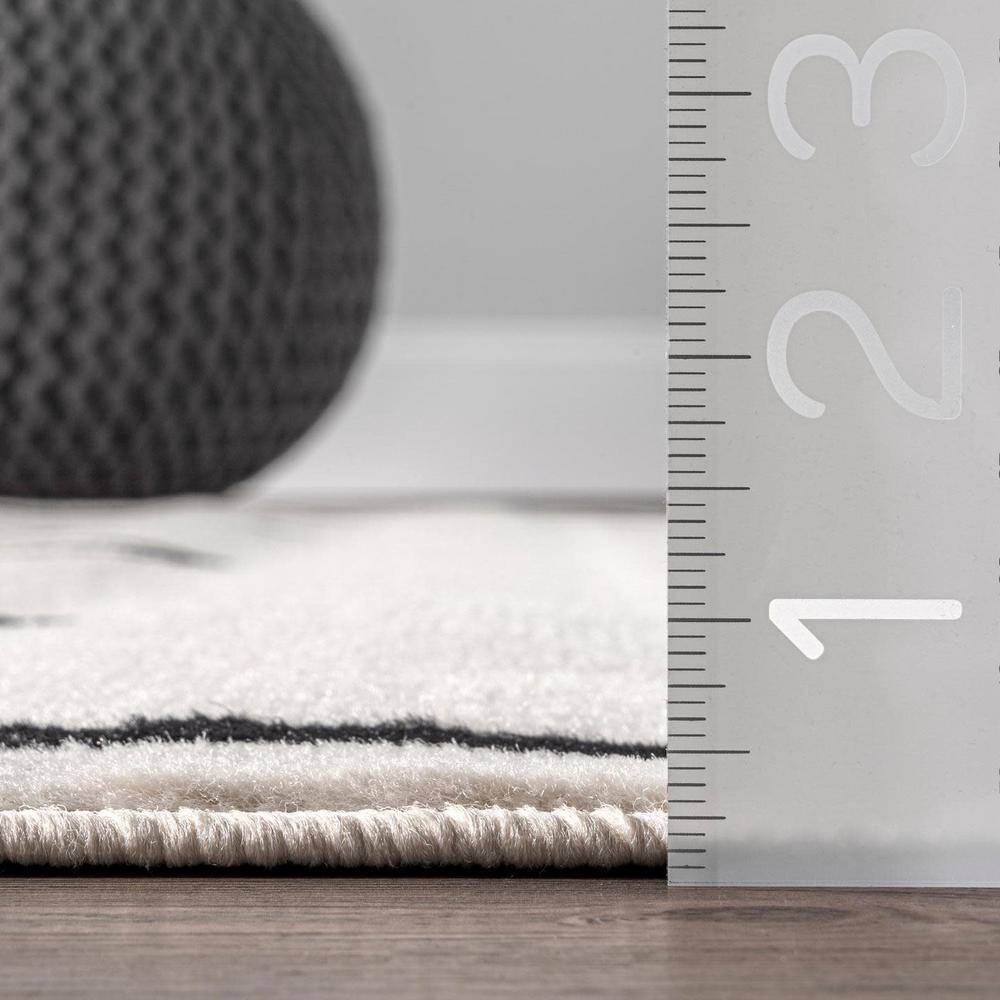 Romina Gray and Black Synthetic Rectangular Area Rug