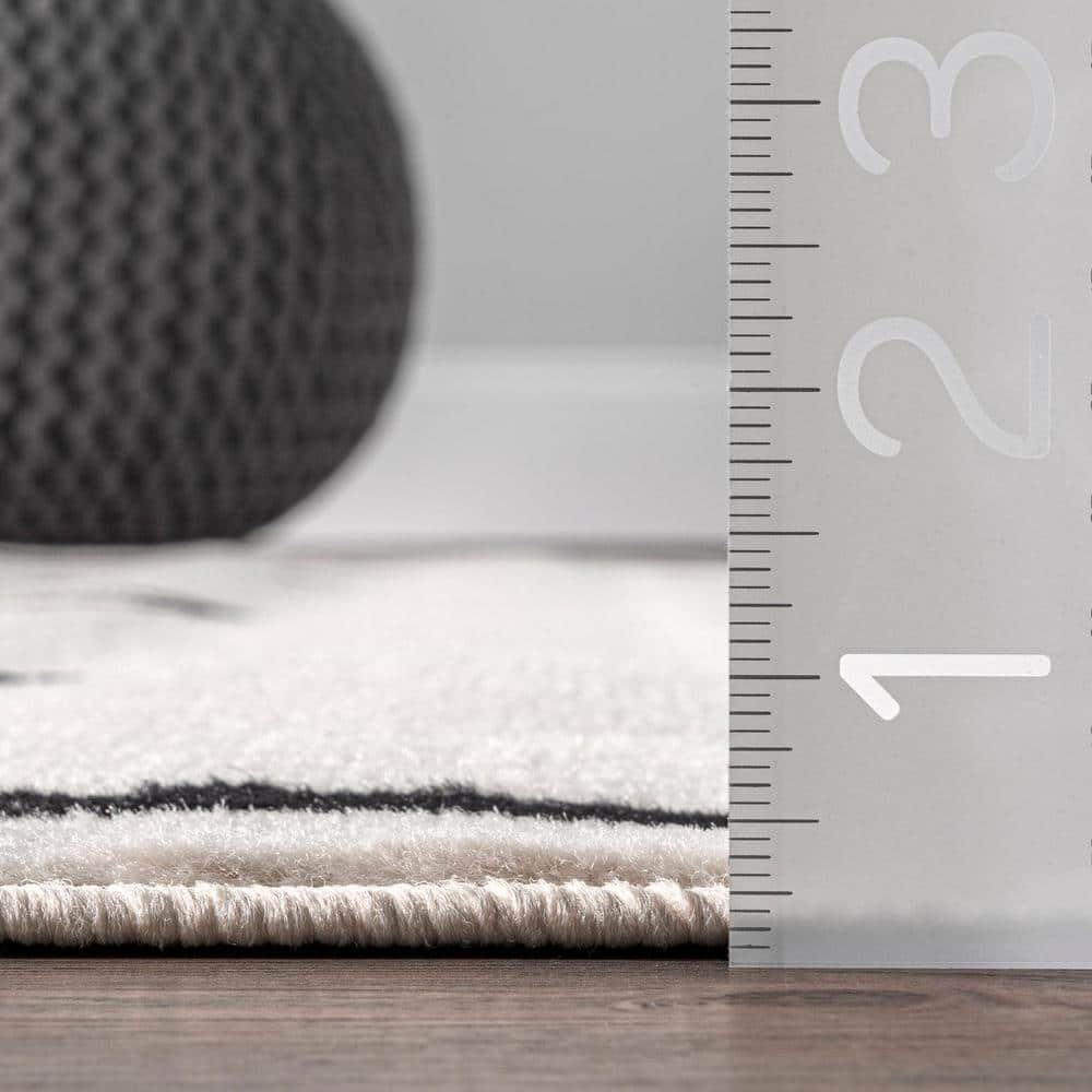Romina Gray and Black 9' x 12' Synthetic Area Rug