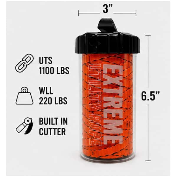 Rapid-Rope - Large Canister Orange 90ft