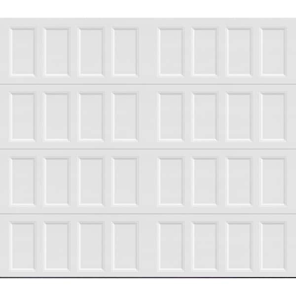 Bridgeport Steel Narrow Panel 8ft x 7ft Insulated 6.3 R-Value White Garage Door without windows