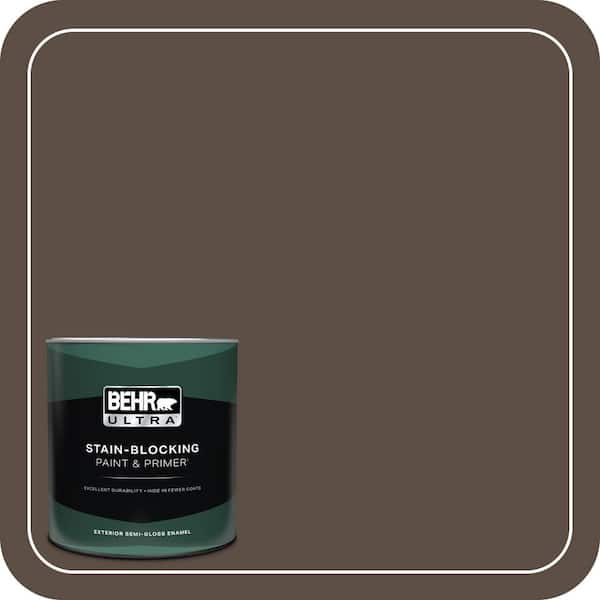 BEHR ULTRA 1 qt. #HDC-FL15-05 Warm Pumpernickel Semi-Gloss Enamel Exterior Paint & Primer
