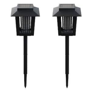 Solar Light and Insect Zapper, Black (Set of 2)