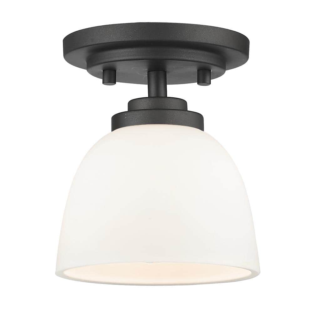 Ashton Bronze and Glass 7.25" Flush Mount Light
