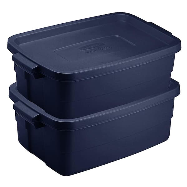 Rubbermaid® Roughneck Storage Tote, 10 Gal, Dark Indigo Metallic, Pack of  8, Rugged, Reusable, Stackable, Container