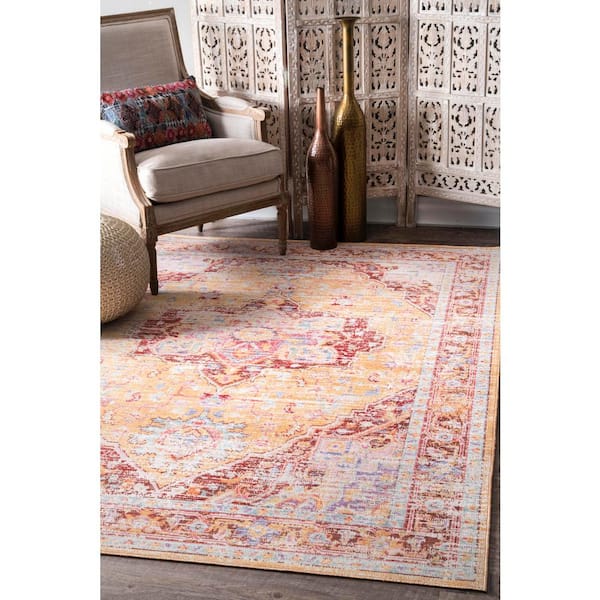 Malorie Vintage Orange 4 ft. x 7 ft. Area Rug