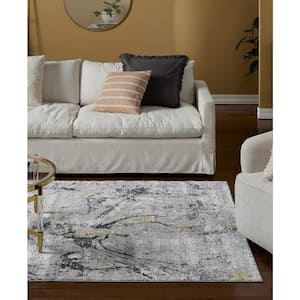 Luxe Opaline Bold Marble Black 5 ft. x 7 ft. Area Rug
