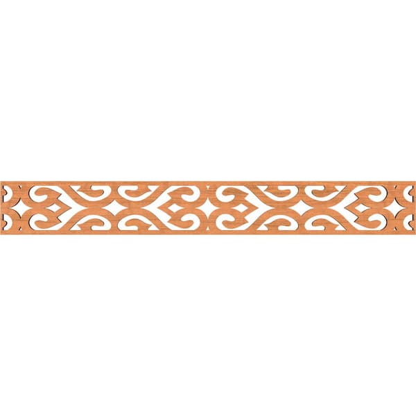 Ekena Millwork Keene Fretwork 0.375 in. D x 46.5 in. W x 6 in. L Cherry Wood Panel Moulding
