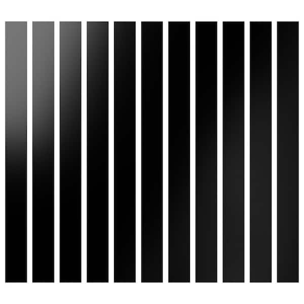 Ekena Millwork Adjustable Slat Wall 1/8 in. T x 4 ft. W x 4 ft. L Black Acrylic Decorative Wall Paneling (11-Pack)