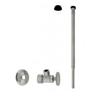 Corrugated Supply Kit with Round Handle 5/8 in. O.D. x 3/8 in. O.D. x 12 in., Satin Nickel