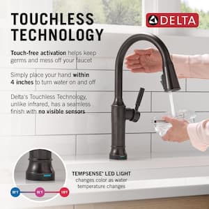 Renaldi Touch2O with Touchless Technology Single Handle Pull Down Sprayer Kitchen Faucet in Venetian Bronze