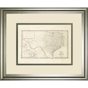 "New Map of the State of Texas" By Johnson and Wank Framed Print Typography Wall Art 34 in. x 40 in.