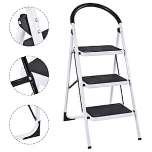 Portable 3.54 ft. Steel 3 Step Ladder Folding Step Stool with Wide Anti-Slip Pedal 330 lbs. Capacity (3.54 ft.)