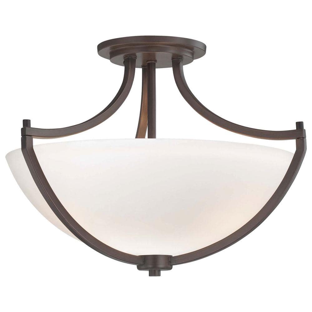 Minka Lavery Middlebrook 3-Light Vintage Bronze Semi-Flush Mount Light ...