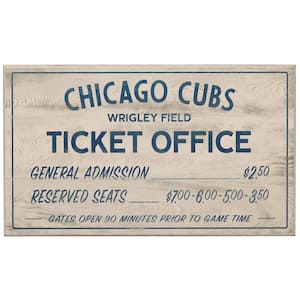 Chicago Cubs Vintage Ticket Office Wood Wall Decor
