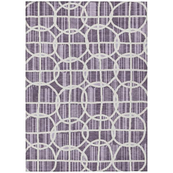 Chantille Machine Washable Indoor/Outdoor Abstract ACN2769 Plum 9 ft. x 12 ft. Area Rug