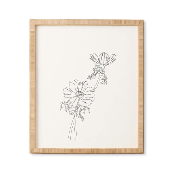 DenyDesigns. "Study Botanical illustration Joan" by The Color Bamboo Framed Nature Art Print Wall Art 14 in. x 16.5 in.