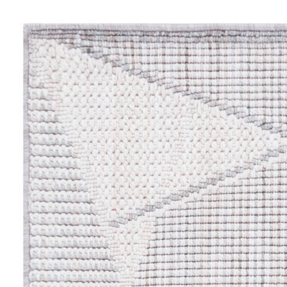 Gray Geometric GREENGUARD Certified Wool Runner Rug