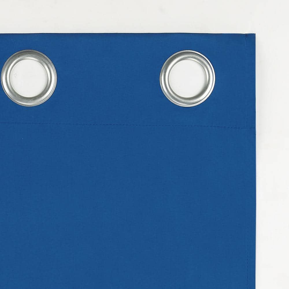 Classic Blue Polyester Blackout Grommet Window Panels for Kids