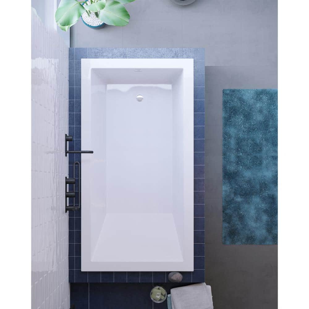 Voltaire 66" White Acrylic Drop-In Bathtub