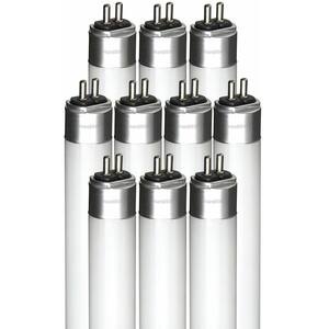 25-Watt 4 ft. Linear T5 Plug and Play Instant Start G5 Base LED Tube Light Bulb in Daylight 6500K (10-Pack)