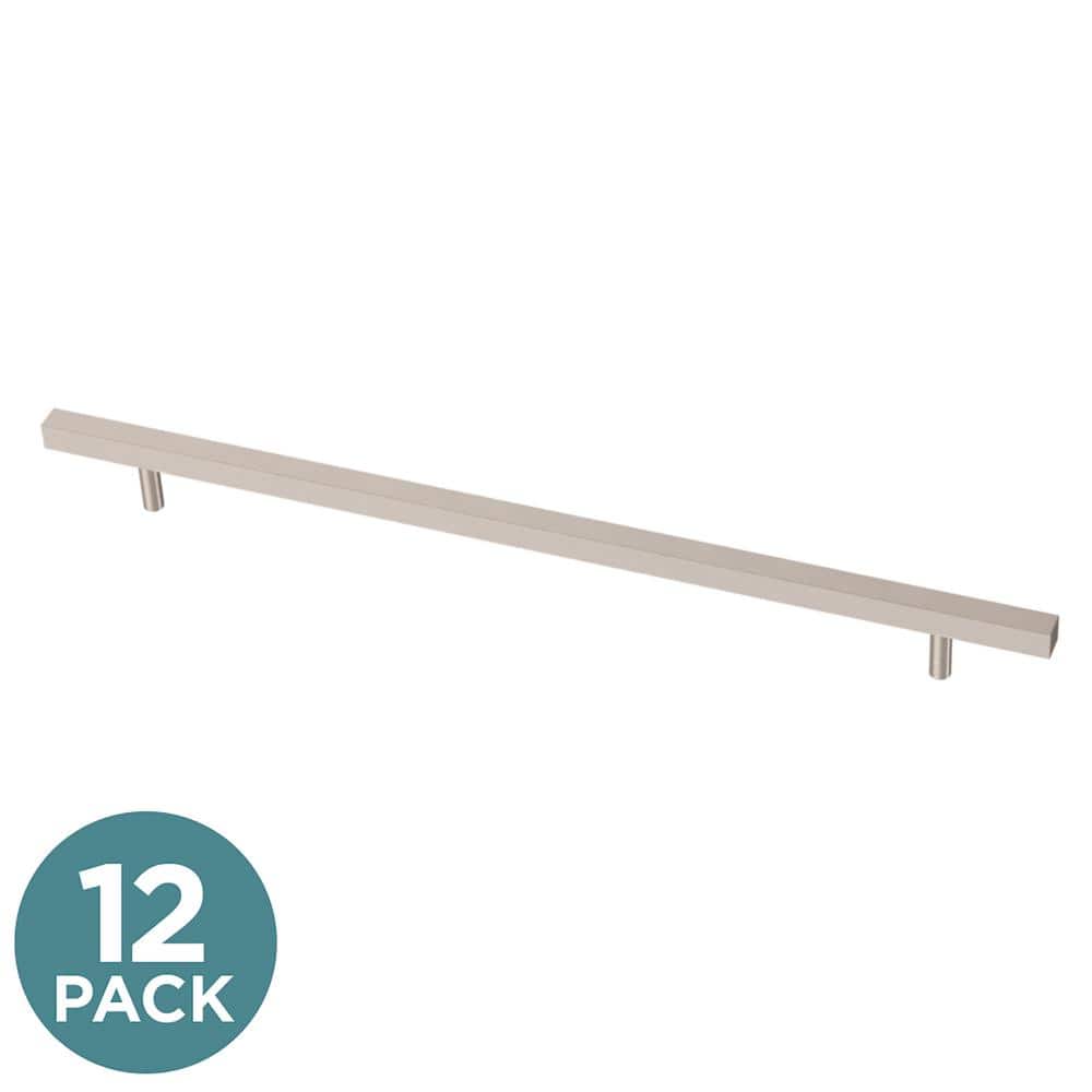 12-Pack Square Bar 12 in. (305 mm) Modern Satin Nickel Drawer Pulls price history on PriceWatchPro