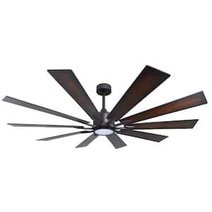 Fusion 66 in. Integrated LED Indoor/Outdoor Oil Rubbed Bronze Smart Ceiling Fan with Light and Remote Control