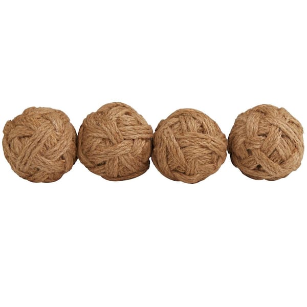 Lit Jute Wrapped Orbs - Set of 2