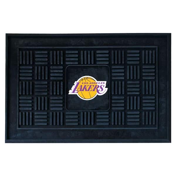 FANMATS NBA Los Angeles Lakers Black 19 in. x 30 in. Vinyl Door Mat