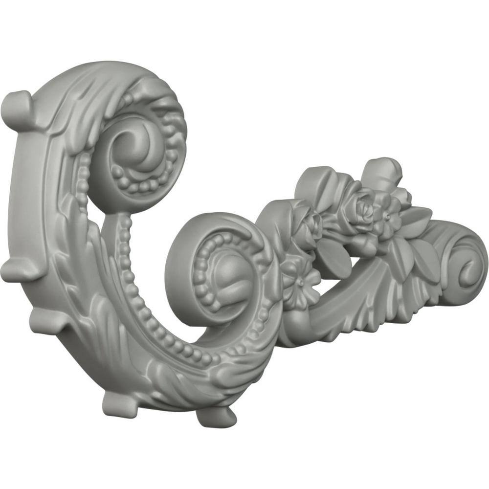 Monique 11'' White Primed Polyurethane Scroll Onlay