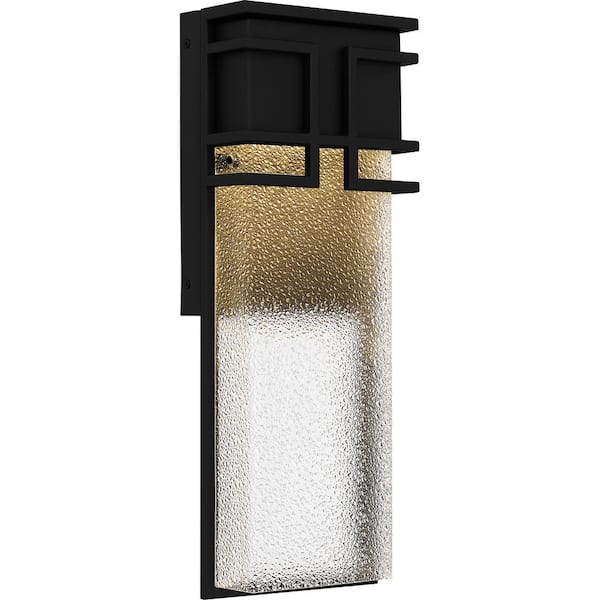 Quoizel Daymon 20.25 in. Earth Black Outdoor Hardwired Wall Lantern Sconce