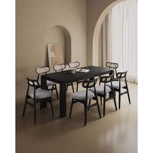 Rockaway and Colbert 9-Piece Grey and Black Solid Wood Top Dining Room Set Seats 8