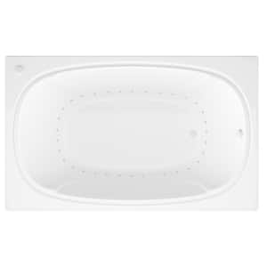 Peridot 6 ft. Acrylic Rectangular Drop-in Air Bathtub in White