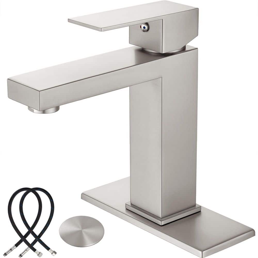 single Handle Vessel Sink Faucet with Drain Kit Included and Cover Plate St