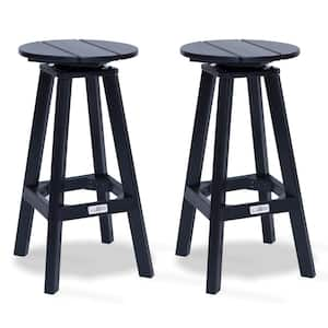 Mason Black Swivel Plastic Outdoor Bar Stool, Set of 2