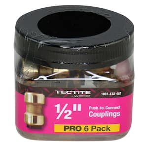 1/2 in. Brass Push-To-Connect Coupling Pro Pack (6-Pack)