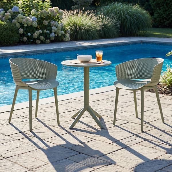 CHRISTOPHER KNIGHT HOME Ezra Modern Sage Green 3-Piece Plastic